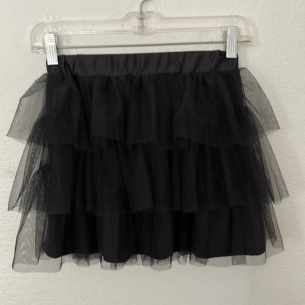 🖤SPIRIT BLACK MESH RUFFLE SKIRT GIRLS SIZE S/M EXCELLENT CONDITION NWOT